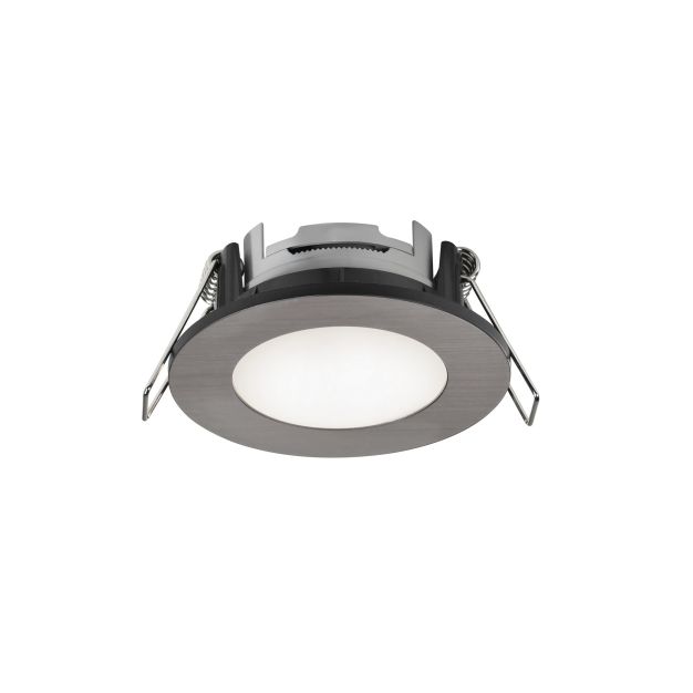 Nordlux Leonis 3-Kit - inbouwspot - Ø 85 mm, Ø 68 mm inbouwmaat - 4,5W LED incl. - IP65 - geborsteld nikkel