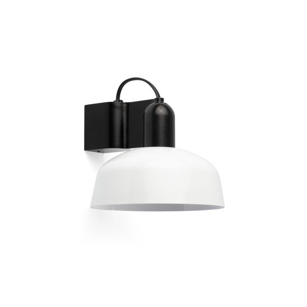 Faro Tatawin - wandlamp - Ø 18,4 x 15,5 cm - satijnzwart en glanswit