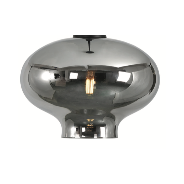 Artdelight Toronto - glazen lampenkap - Ø 26,5 x 18,5 cm - titan