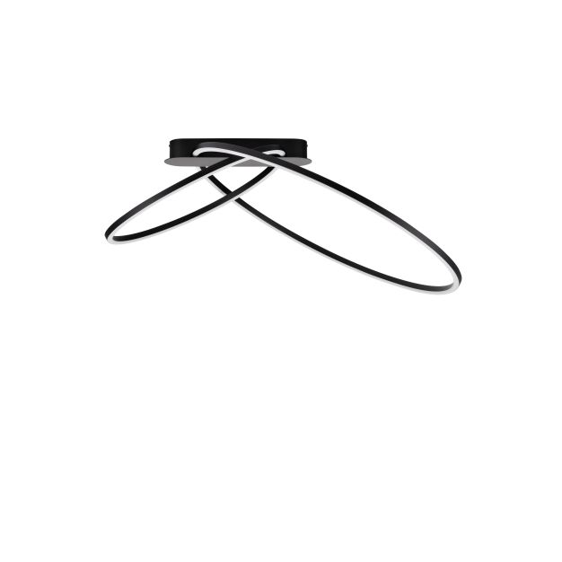 Nova Luce Kiklos - plafondlamp - Ø 72 x 30 cm - 42W dimbare LED incl. - zandzwart