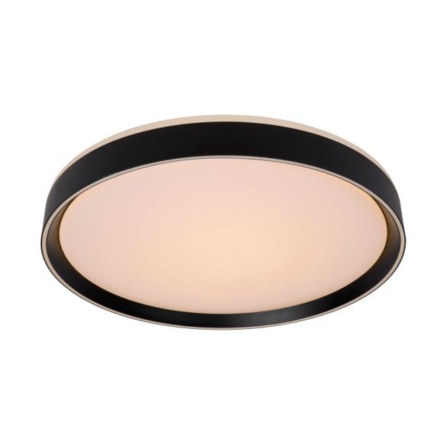 Lucide Nuria - plafondverlichting - Ø 50 x 7,5 cm - 36W LED incl. - 3 stappen dimbaar - zwart