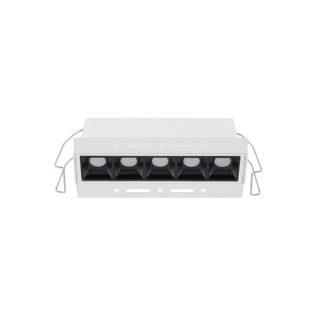 Nova Luce Akira - inbouwspot - 14,3 x 7,2 cm - 144 x 41 mm inbouwmaat - 11W LED incl. - zwart - warm wit