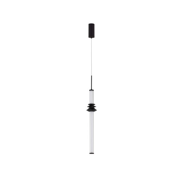 Nova Luce Stalactite - hanglamp - Ø 8 x 180 cm - 8W dimbare LED incl. - zandzwart