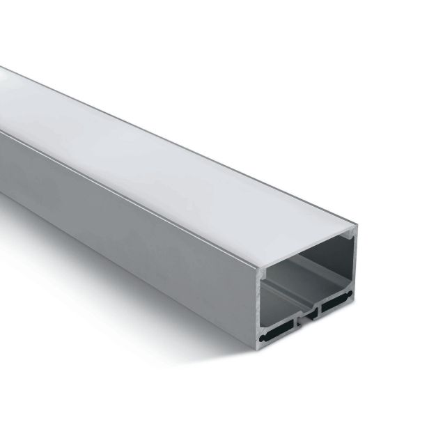 ONE Light profiel met diffusor - 5 x 3,2 cm - 200 cm  lengte - aluminium en opaal