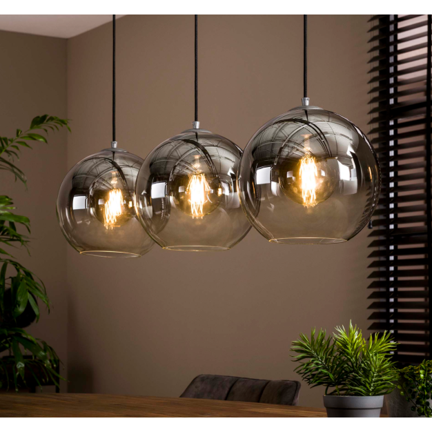 Vico Bubble Shade - hanglamp - 115 x 30 x 150 cm - gerookt glas