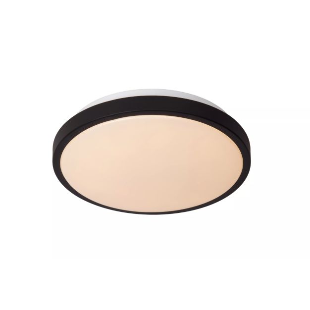 Lucide Dasher - plafondlamp - Ø 29,3 x 8,5 cm - 12W LED incl. - IP44 - zwart