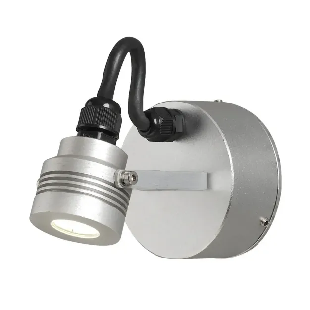 Konstsmide Monza - buiten wandlamp - 8,5 x 11,5 x 8,5 cm - 1W LED incl. - IP54 - geanodiseerd zilver