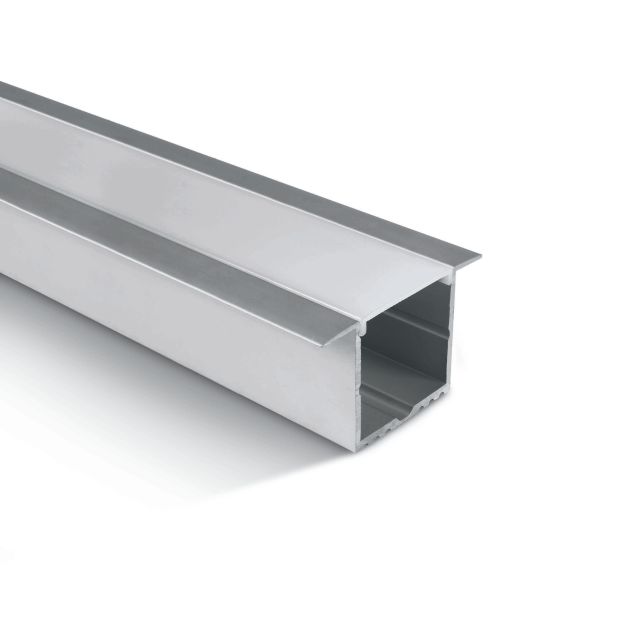 ONE Light inbouw profiel met diffusor - 5,7 x 3,6 cm - 200 cm  lengte - aluminium en opaal