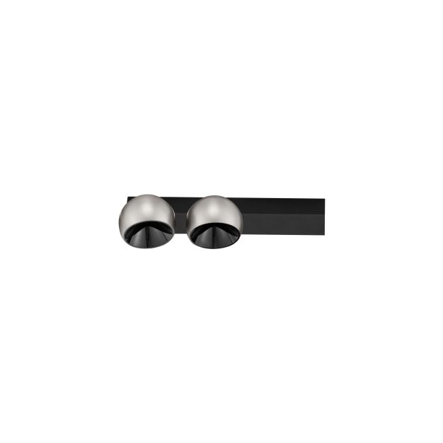 Nova Luce Lusa - wandlamp - 36 x 14 x 10 cm - 21W dimbaar LED incl. - mistig nikkel en zwart