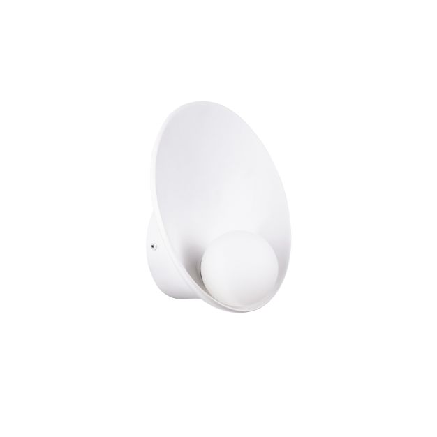 Nova Luce Minim - wandlamp - Ø 23 x 23 cm - zandwit en opaalglas
