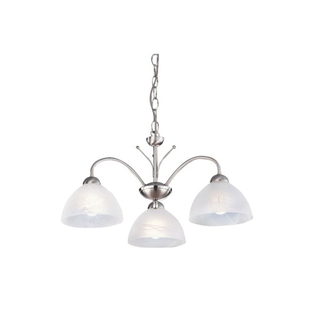 Searchlight Milanese - hanglamp - Ø 56 x 78 cm - satijn zilver