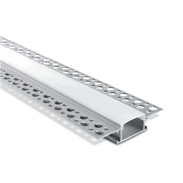 ONE Light inbouw profiel met diffusor - 6,2 x 1,5 cm - 200 cm lengte - aluminium en opaal