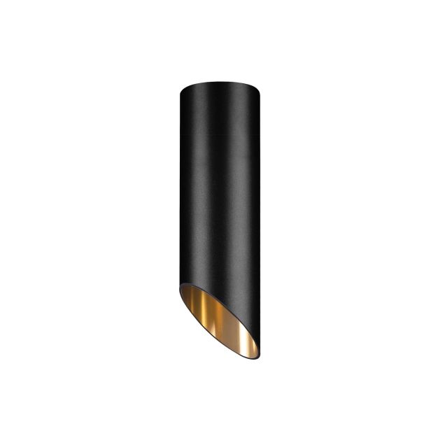 Nova Luce Oslo - opbouwspot - Ø 6 x 15 cm - zwart en goud