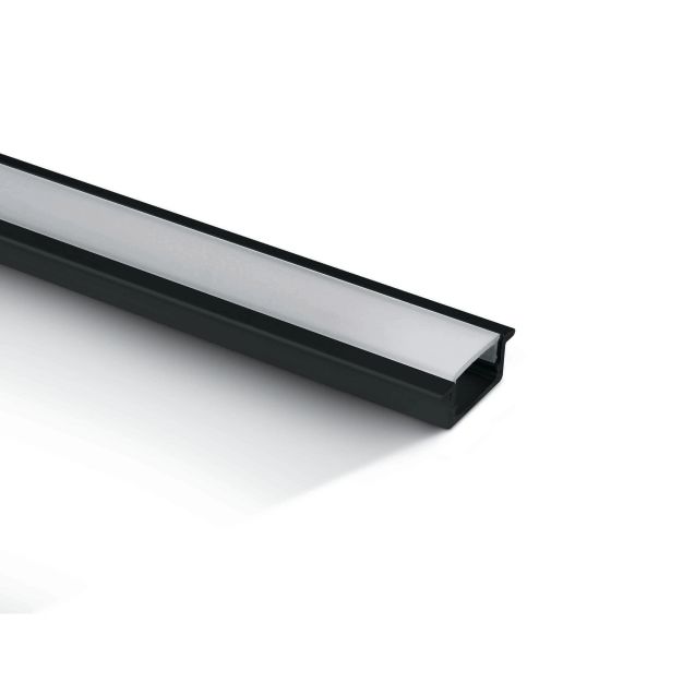 ONE Light inbouw profiel met diffusor - 200 cm - zwart en opaal