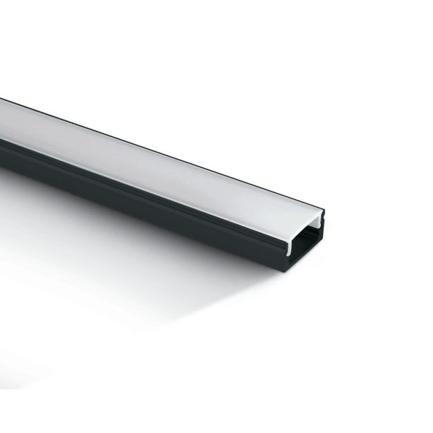 ONE Light profiel met diffusor - 200 cm - zwart en opaal