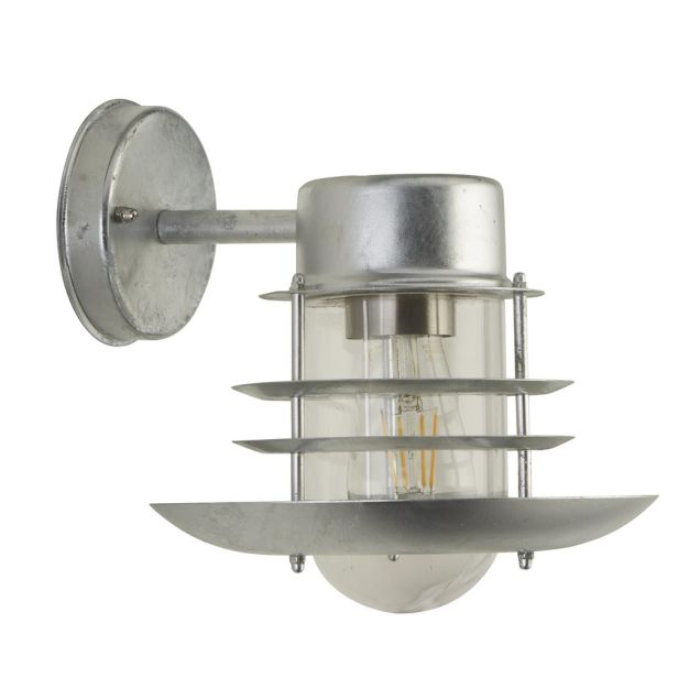 Searchlight Conrad - buiten wandlamp - 23 x 25 cm - IP44 - gegalvaniseerd zilver
