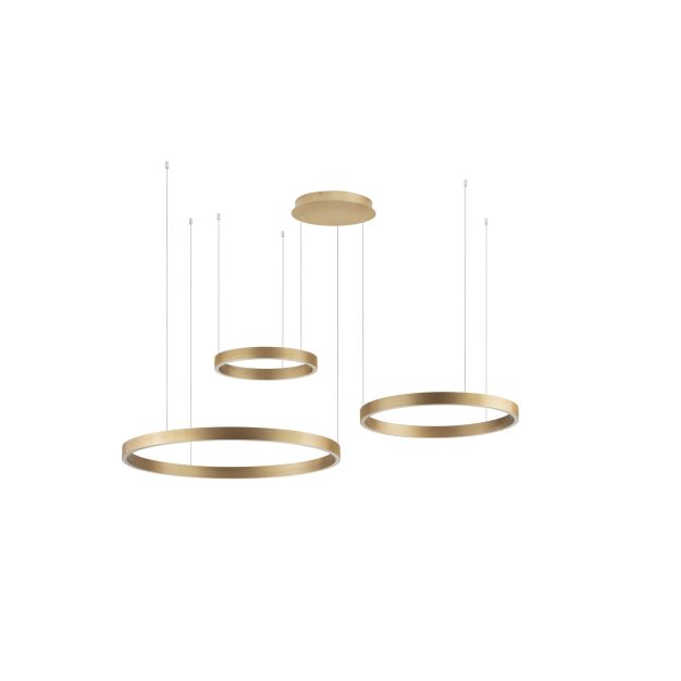Nova Luce Elowen - hanglamp - 148 x 250 x 106 cm - 181W dimbare LED incl. - geborsteld goud