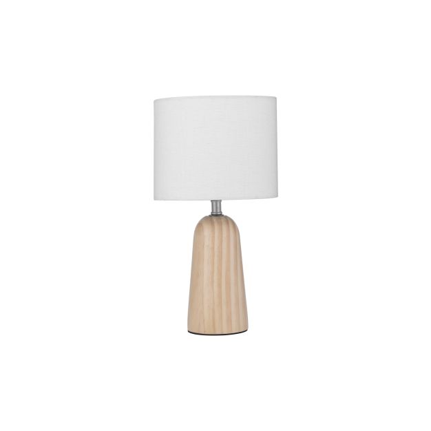 Nova Luce Oby - tafellamp - Ø 16 x 30 cm - wit en natuurlijk hout