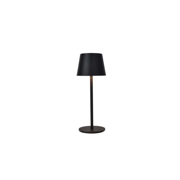 Lutec Roble - oplaadbare buiten tafellamp - Ø 11 x 28 cm - 1,1W LED incl. - IP54 - zwart
