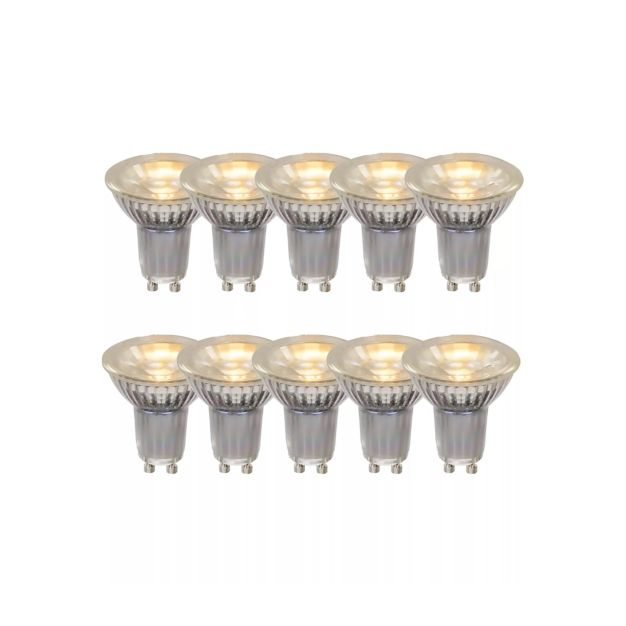 Lucide LED-spot (set van 10) - Ø 5 x 5,3 cm - GU10 - 5W niet dimbaar - 2700K - transparant