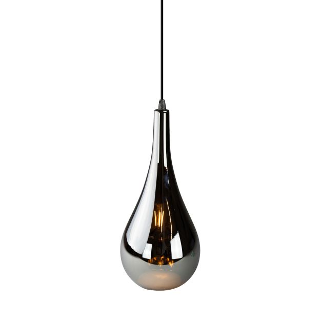 Vico Drop - hanglamp - Ø 20 x 150 cm - gerookt glas