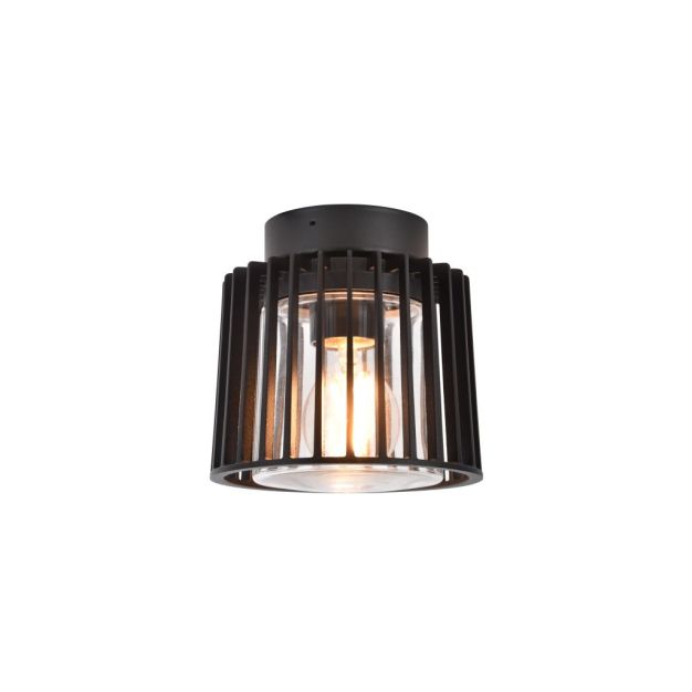 Lutec Shyne - buiten plafond - Ø 16,1 x 16,1cm - IP54 - mat zwart