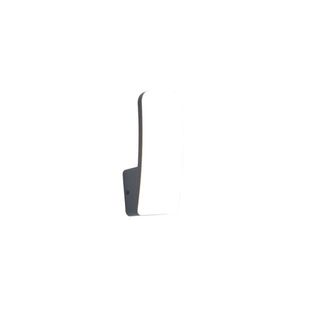 Lutec Kite - buiten wandlamp - 8,3 x 20 x 8,2 cm - 8,8W LED incl. - IP54 - donker grijs
