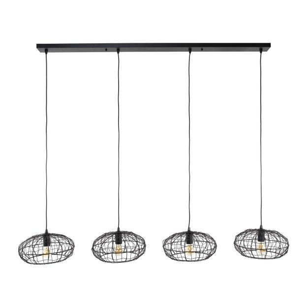 Vico Connect XL - hanglamp - 170 x 34 x 150 cm - zwart bruin