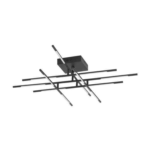 Nova Luce Raccio - plafondverlichting - 94,5 x 94,5 x 21 cm - 48W dimbare LED incl. - zwart