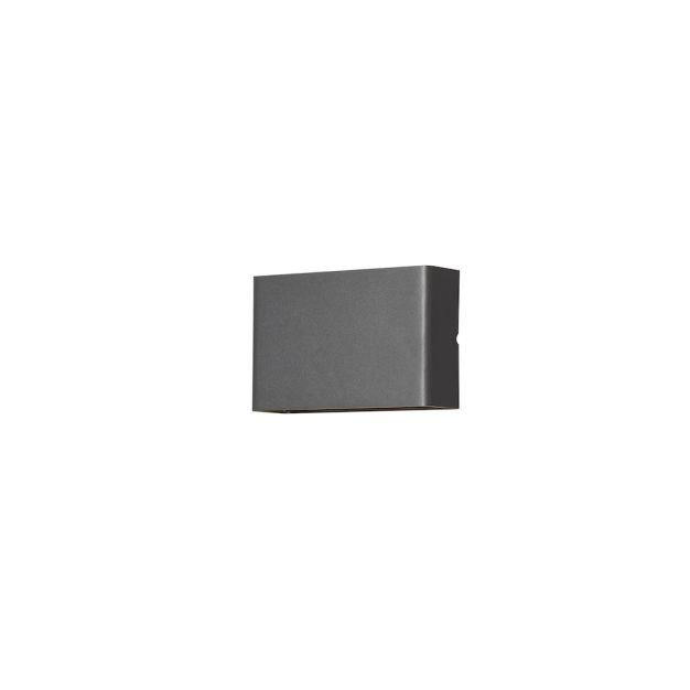 Konstsmide Chieri - buiten wandlamp - 17 x 6 x 11 cm - 8W LED incl. - IP54 - antraciet