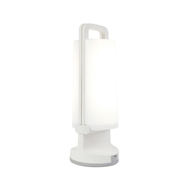 Lutec Dragonfly - draagbare zonnelamp met USB-poort - Ø 10 x 28 cm - 3 stappen dimmer - 1,2W LED incl. - IP54 - wit