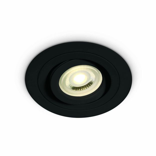 ONE Light Dual Ring Range - inbouwspot - Ø 92 mm, Ø 80 mm inbouwmaat - zwart