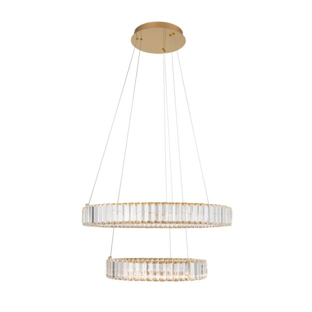 Nova Luce Aurelia - hanglamp - Ø 60 x 150 cm - 46W dimbaar LED incl. - goud