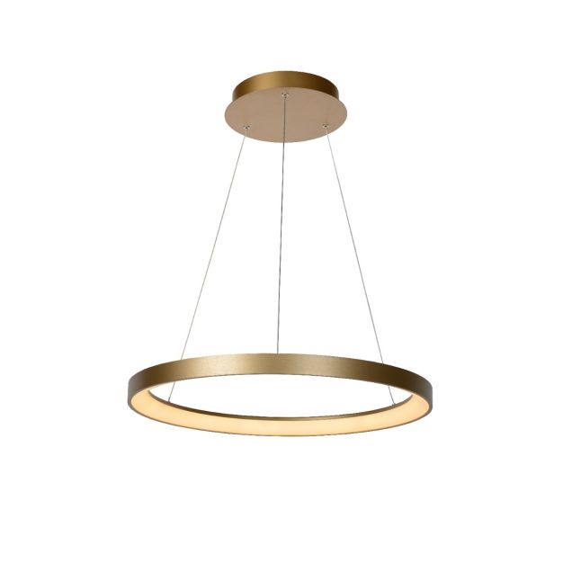 Lucide Vidal - hanglamp - Ø 58 x 70 cm - 50W LED incl. - mat goud/messing