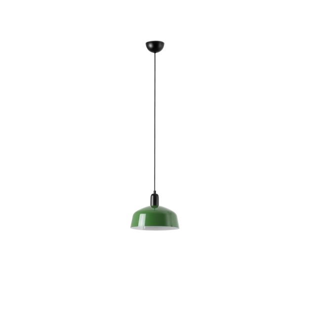 Faro Tatawin M - hanglamp - Ø 25 x 211,5 cm  - satijnzwart en glansgroen