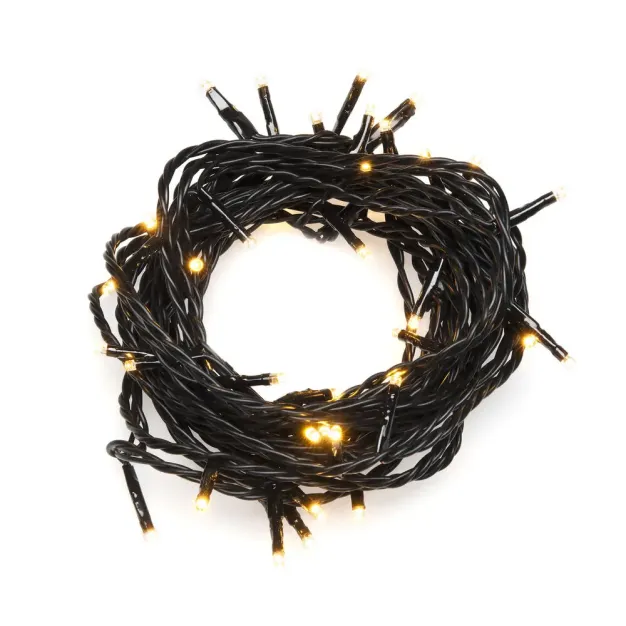Konstsmide kerstverlichting - Micro LED licht set op batterijen - 4,40m - 40 leds - IP44 - zwart