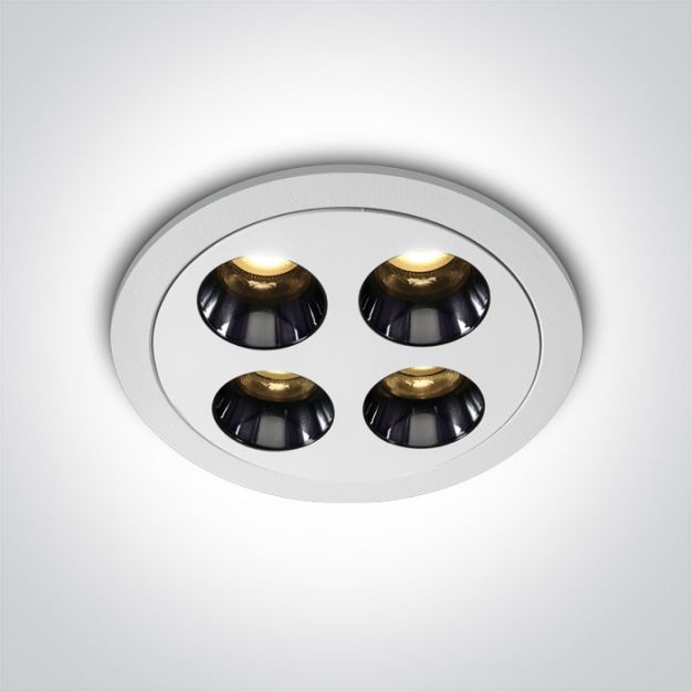 ONE Light Mirror Dark Light Range - inbouwspot - Ø 85 mm, Ø 75 mm inbouwmaat - 10W LED incl. - wit