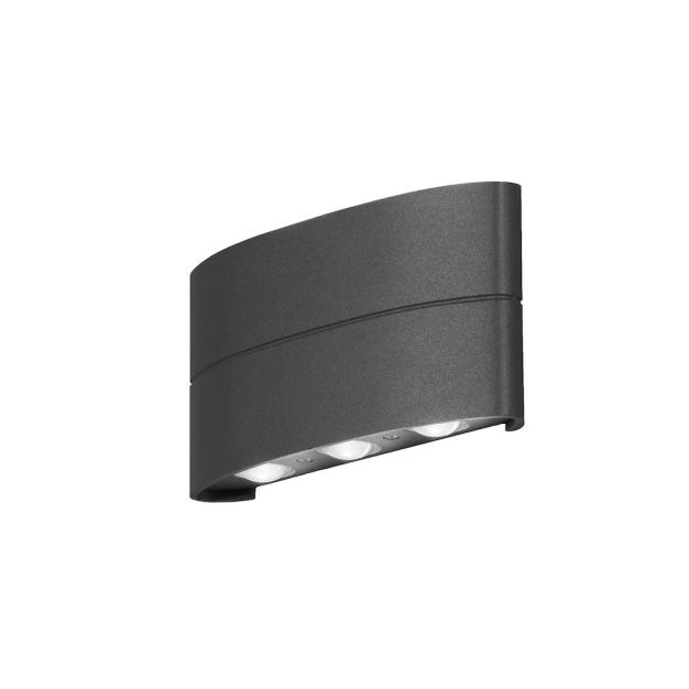 Konstsmide Chieri - wandlamp buiten - 18,5 x 4 x 19,5 cm - 8W LED incl. - IP54 - antraciet