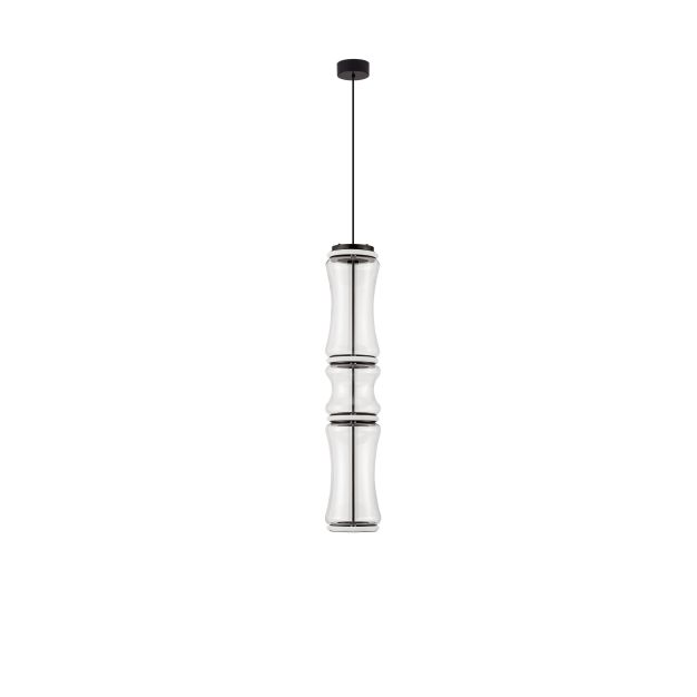 Nova Luce Anapnoe - hanglamp - Ø 21,5 x 340 cm - 37W dimbare LED incl. - mat zwart