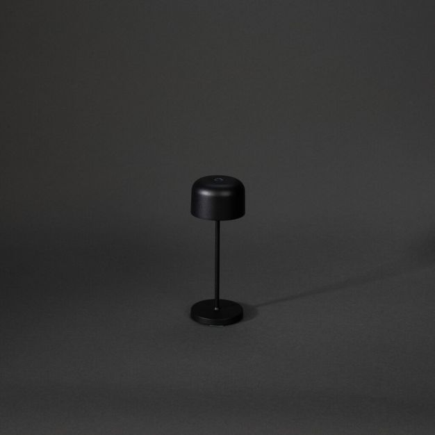 Konstsmide Lille mini - draadloze buiten tafellamp met laadstation - Ø7,5 x 20 cm - 2,5W dimbare LED incl. IP54 - zwart