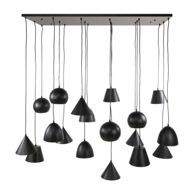 Vico 18L XXL - hanglamp - 145 x 60 x 150 cm - zwart