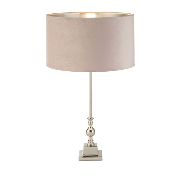 Searchlight Whitby - tafellamp - Ø 38 x 67 cm - chroom, zilver en roze