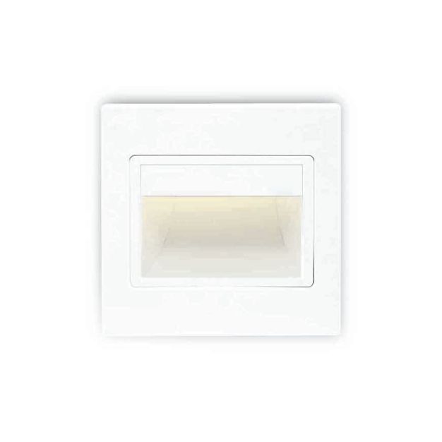 ONE Light Indoor Square Wall Recessed - inbouw wandverlichting - 9,4 x 3,5 x 9,4 cm - 1,5W LED incl. - wit