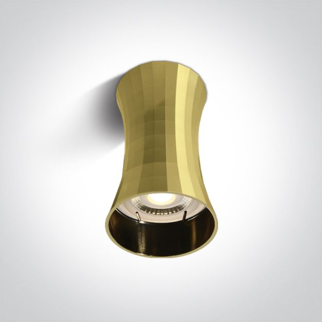 ONE Light Decorative Cylinders I Aluminium - opbouwspot - Ø 7 x 11,5 cm - geborsteld messing