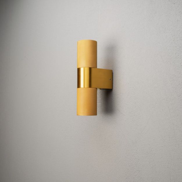 Konstsmide Temi Up/Down - wandlamp buiten - 6,5 x 11,5 x 23,5 cm - IP54 - goud