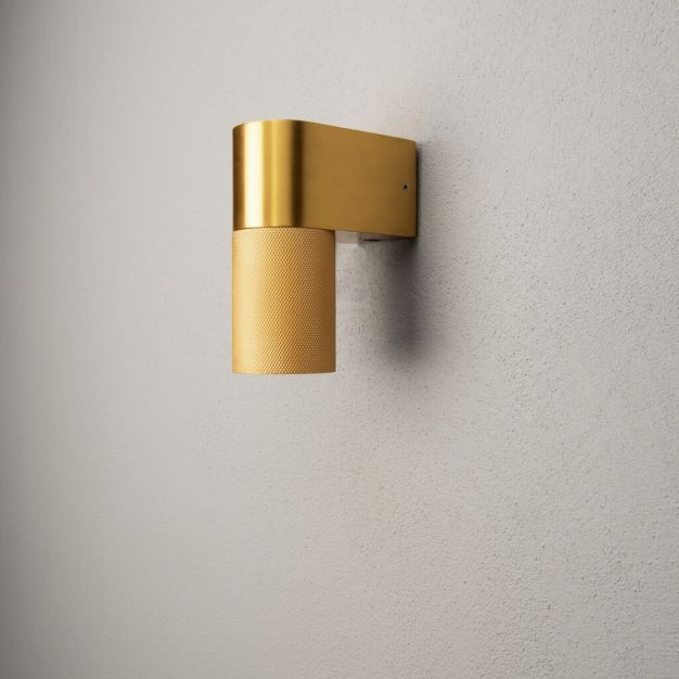 Konstsmide Temi Down - buiten wandlamp - 6,5 x 11,5 x 14,5 cm - IP54 - goud