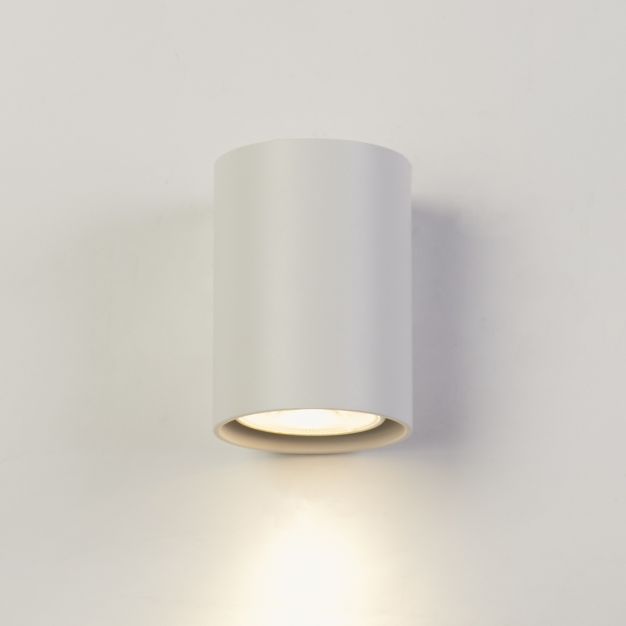 Searchlight Round - wandlamp - Ø 6,5 x 10 cm - wit