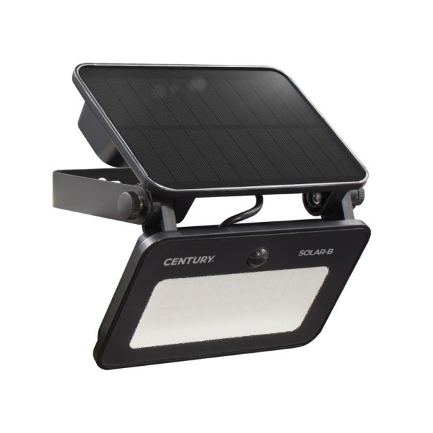 Century Italia Zonne-B - verstraler op zonne-energie met bewegingsensor - 14,3 x 9,7 x 4,4 cm - 8W LED incl. - instelbare lichtkleur - IP65 - zwart