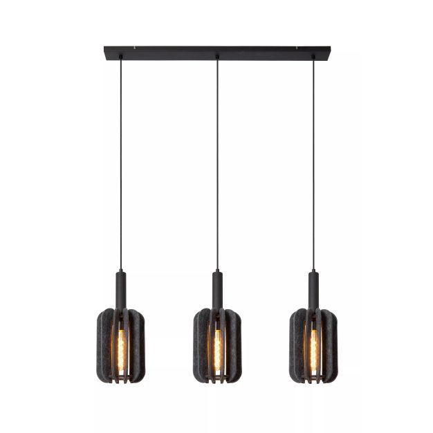 Lucide Rafal - hanglamp - 98 x 20 x 183 cm - grijs