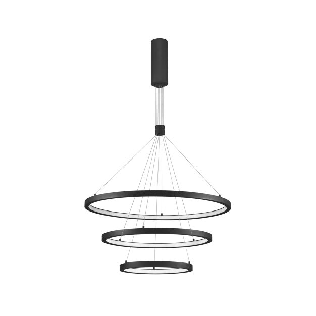 Nova Luce Empatia - hanglamp - Ø 80 x 150 cm - 108W dimbare LED incl. - zand zwart